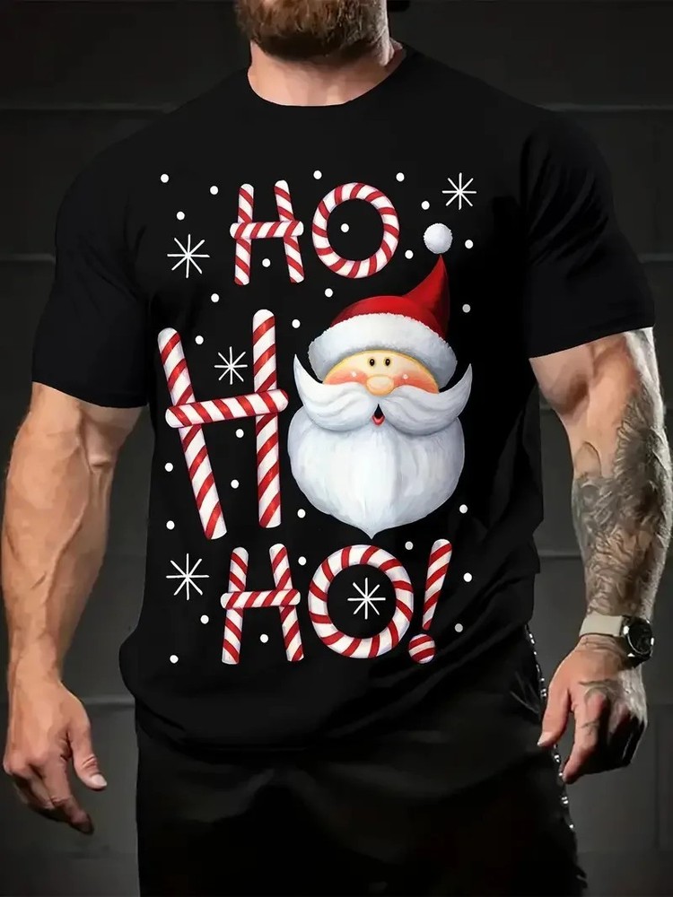 Santa Claus 3D Print Men’s Christmas T-Shirt Oversized Hiphop Sweatshirt T-shirt