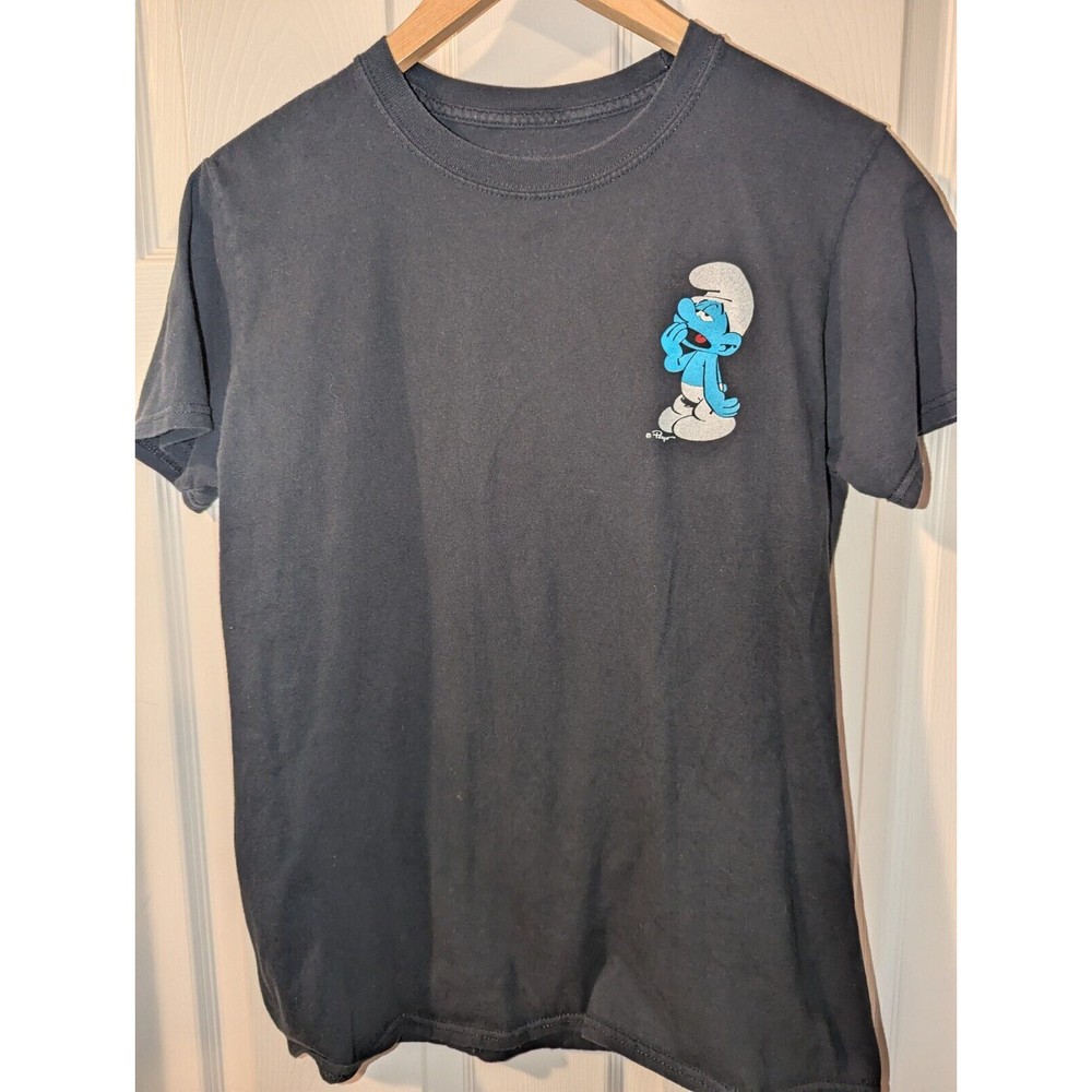 Smurfs Graphic T Shirt Double Sided 100% Cotton Funny Cute Mushroom Adult M