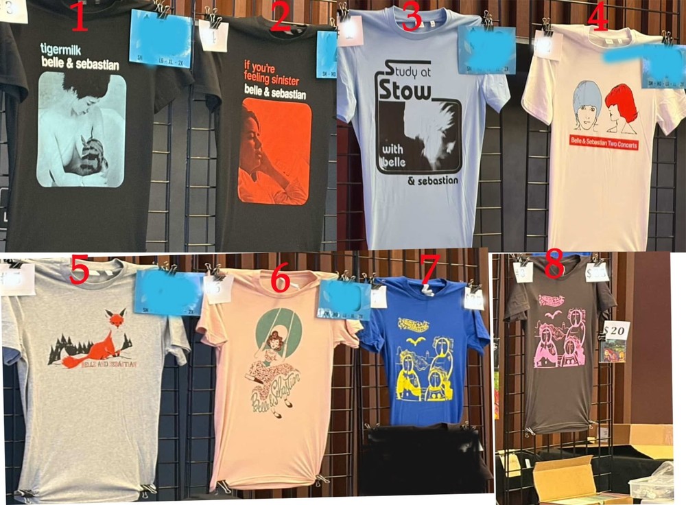 Belle and Sebastian Two Concerts T Shirt, reprint