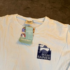 ComfortWash Mount Rainier Long Sleeve Graphic Tee Light Blue Mens Large NWT