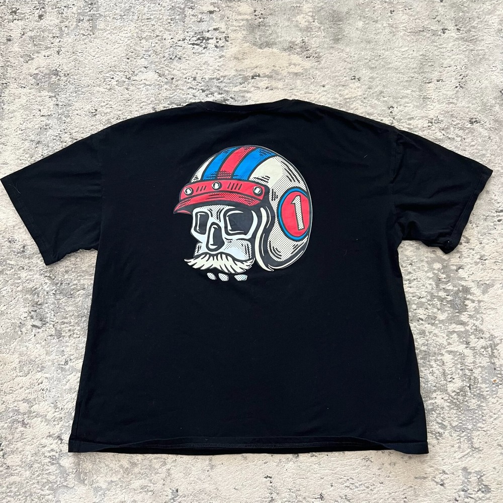 Chicyea T-shirt Death Racer XL Black Mens Skull Graphic Retro Old School