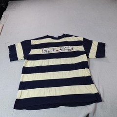 Vintage Egypt Shirt Mens Medium Blue Striped Hieroglyphic Cottonila Graphic Tee