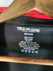True Religion Black Crew Neck Short Sleeve Tee with Horseshoe Logo