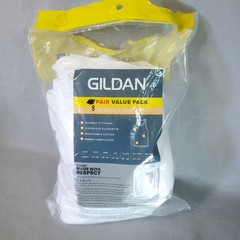 8 – Gildan Mens A-Shirts MEDIUM White Ribbed Cotton Tag Free Moisture Wicking