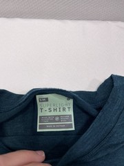 Men’s Small Superlight T-Shirt 110 GRMerino Wool Two Tone Blue Gray Color Block