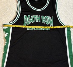 Official Death Row Records 2 Sided Jersey Green Leaf Sides Two Hip Hop Size M