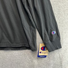 Champion Long Sleeve T-Shirt Black Garment Dye Embroidered Logo Mens Size XL NEW