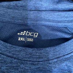 BCG Mens Shirt Top Size 2XL Blue Athletic Long Sleeves Crew Neck Pullover