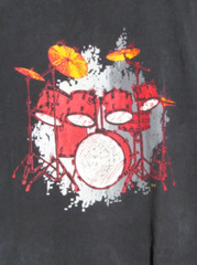 90s Vintage Jerzees Red Drumset Black Short Sleeve T-Shirt Made in the USA