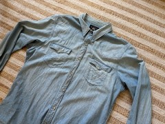 Double RL RRL Polo Ralph Lauren Western Chambray Snap Shirt Large