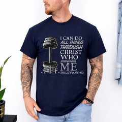Can Do All Things Weightlifter Christian Gym Bible Verse T-Shirt