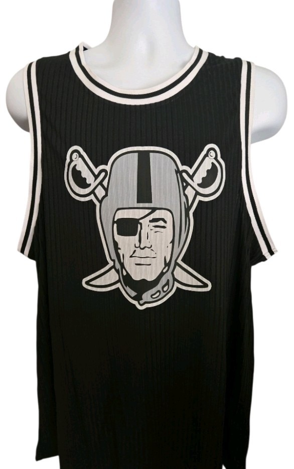 Men’s Fitted Ribbed Tank Top Raiders Medium through 2X-Large Polyester Material