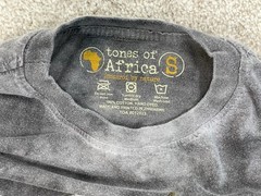 Tones of Africa Hand Dyed Rhino Graphic T-Shirt 100% Cotton Made in Zimbabwe S