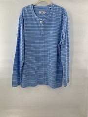 Southern Tide Henley Shirt Men’ Blue Striped Long Sleeve Stretch Casual Prep XL