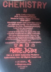 Chemistry Men’s Black/White Tupac Poetic Justice Graphic Crew Neck T-Shirt M