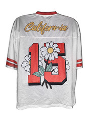 California #15 Daisy Floral Mesh Football Jersey | Oversized Graphic Streetwear
