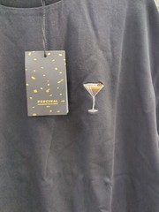 New Percival Mens Espresso Martini Oversized Embroidered Tshirt Size Medium