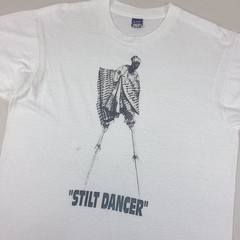 Vintage West African Stilt Dancer Shirt Mens XL White BVD Single Stitch 80s