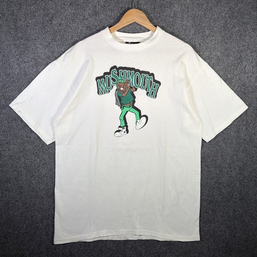 Vintage Fat Albert Shirt Mens XL White 90s USA Mushmouth Cartoon Rare Parody USA