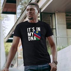 Namibia Flag Mens T Shirt Its In My DNA Fingerprint Tee Football Rugby Supporter