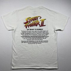 Street Fighter II Graphic T-Shirt White Retro Gaming 1991 Men’s M Double Sided