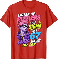 67 Funny Sigma 6 7 Aura No Cap Gen Z Meme Boys T-Shirt
