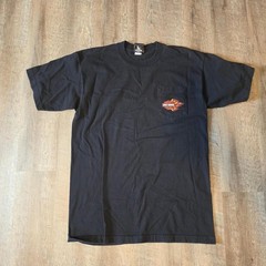 VTG Y2K Harley-Davidson Flame Pocket Tee Size L 2004 Biker Motorcycle Grunge USA