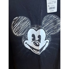 Disney Uni Qlo Joshua Vides Mickey Mouse Black Tshirt Size XL