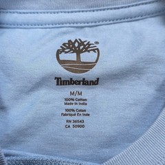 Timberland Graphic T-Shirt Men’s Size M Light Blue Cotton Outdoors Travel New