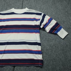 Vintage Levi’s Relaxed Fit T-Shirt Mens M White Blue Striped Crew Neck Comfort