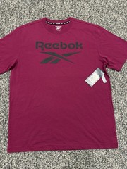 Reebok Mens Identity 100% Cotton Tee Shirt – Very Berry – Medium -Brand NWT!