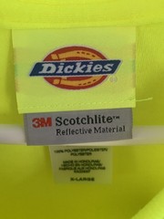 Dickies Shirt Mens XL Yellow High Visibility 3M Scotchlite Long Sleeve Safety