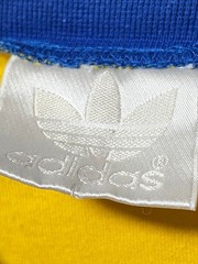 80s Vintage Adidas Trefoil 3-Stripe Long Sleeve V-Neck Tee Yellow L