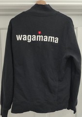Wagamama Staff Zip Sweatshirt Top Black Fleece Lined Genuine Uniform Size M