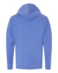 Comfortwash By Hanes Men Garment-dyed Hooded Long Sleeve T-shirt Forte Blue Med