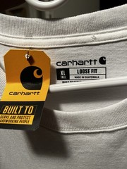 Carhartt K87-M Men’s Heavyweight Pocket T-Shirt White XL Tall Crew Neck