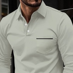 Mens Casual Shirts Grandad Long Sleeve Smart Work Business Golf Solid Tops