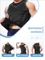 Men Compression Tank Top Workout Shirt Male Slimmer Body Shaper Vest Running Gym