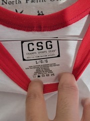 CSG Champs Sports Gear California Republic Raglan Shirt Large Red White 3/4 Mens