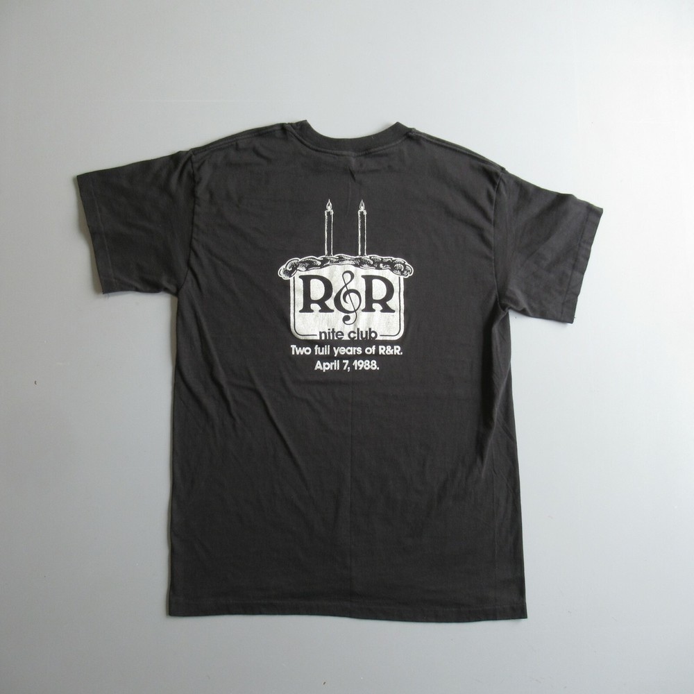 Vintage 80s Nite Club Nightclub Party Promo T Shirt R&R 1988 50/50 L