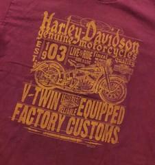 Vtg Harley Davidson T-Shirt Men L V-Twin Mile High Aurora CO Maroon Graphic 2015