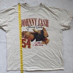Johnny Cash Shirt Mens XL Beige Country Music Eagle Casual Concert Fest Rodeo