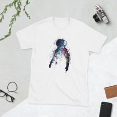 #32 Cosmic Astronaut Splash Graphic T-Shirt – Space Exploration Art Tee – Unisex