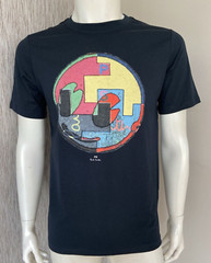 PS PAUL SMITH NAVY BLUE CIRCLE PRINT TSHIRT SIZE SMALL BNWT
