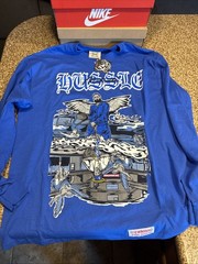 Nipsey Hussle Men’s Long Sleeve T-Shirt Size XL Blue Brand X New With Tags