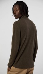 Joseph Waffle Turtleneck S-XL Mens Ivory Black Long Sleeve Standard Cloth New