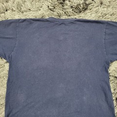 Nike T-Shirt Mens Large Blue Loose Fit Cotton Swoosh Short Sleeve Pullover Flaw
