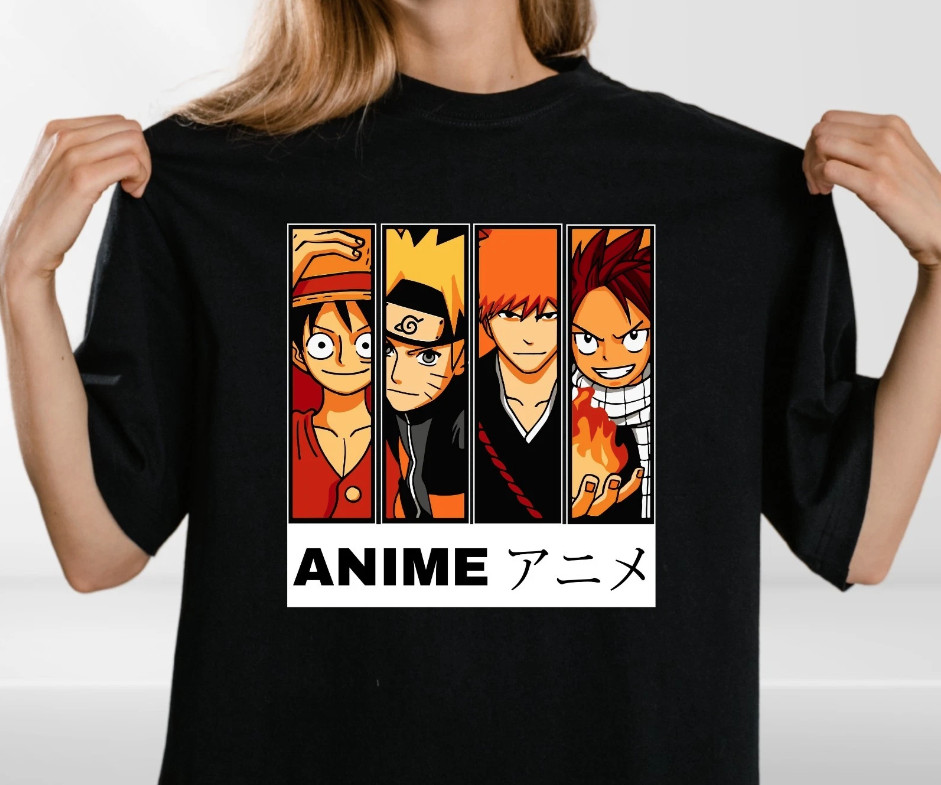 Anime Hero Squad T-Shirt – Japanese Manga Fan Art Tee – Otaku Streetwear t shirt