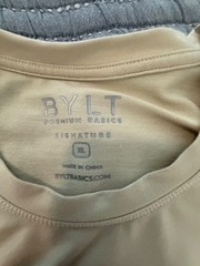 Bylt split hem shirt. Yellow sage. XL