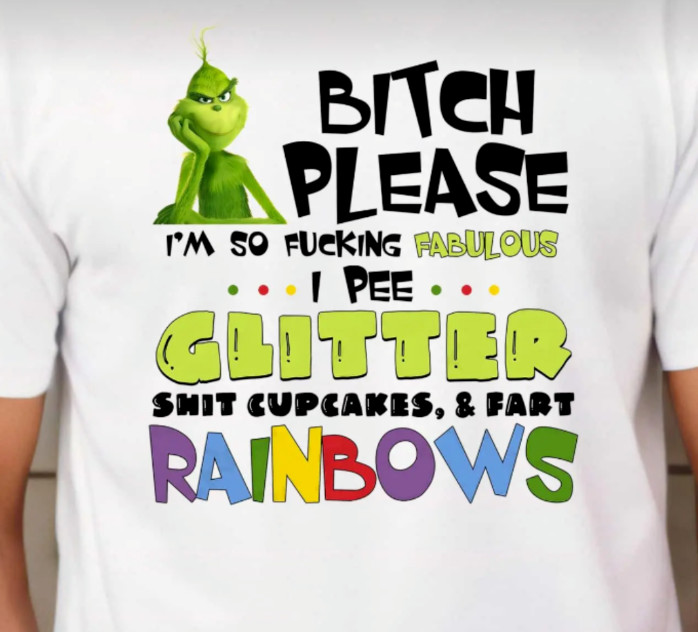 GRINCH GLITTER & RAINBOWS – GRAPHIC TEES MADE TO ORDER